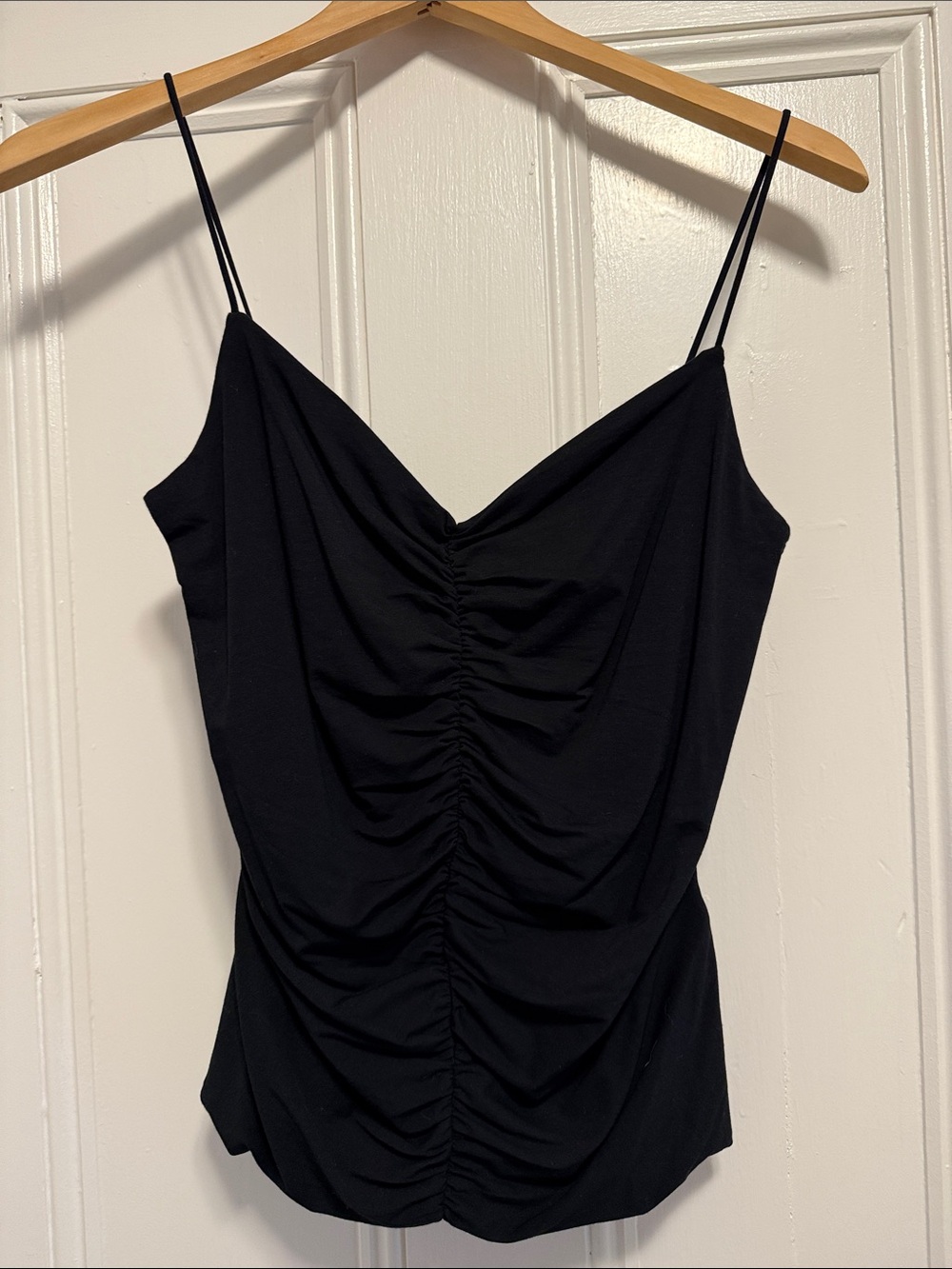 Banana Republic Black Ruched V-Neck Camisole